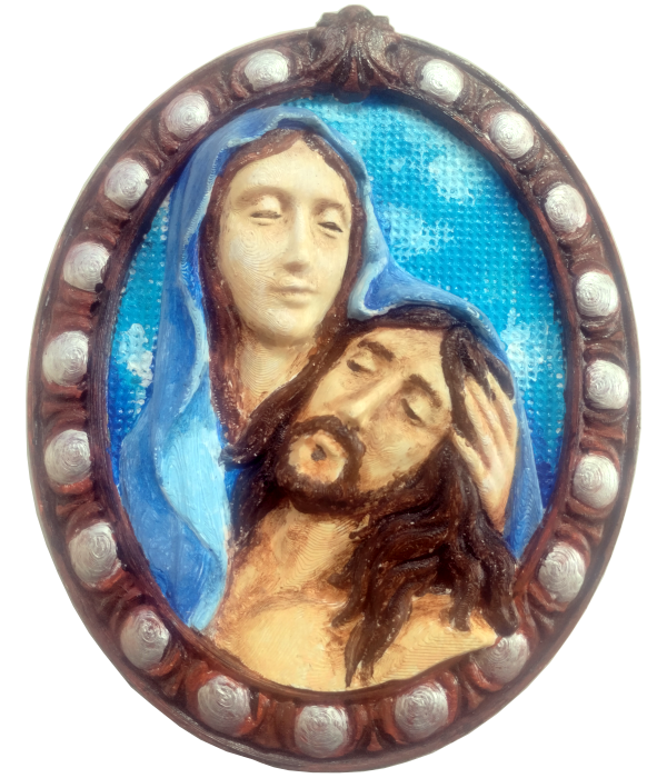 Maria e Jesus Morto - Quadro 3D